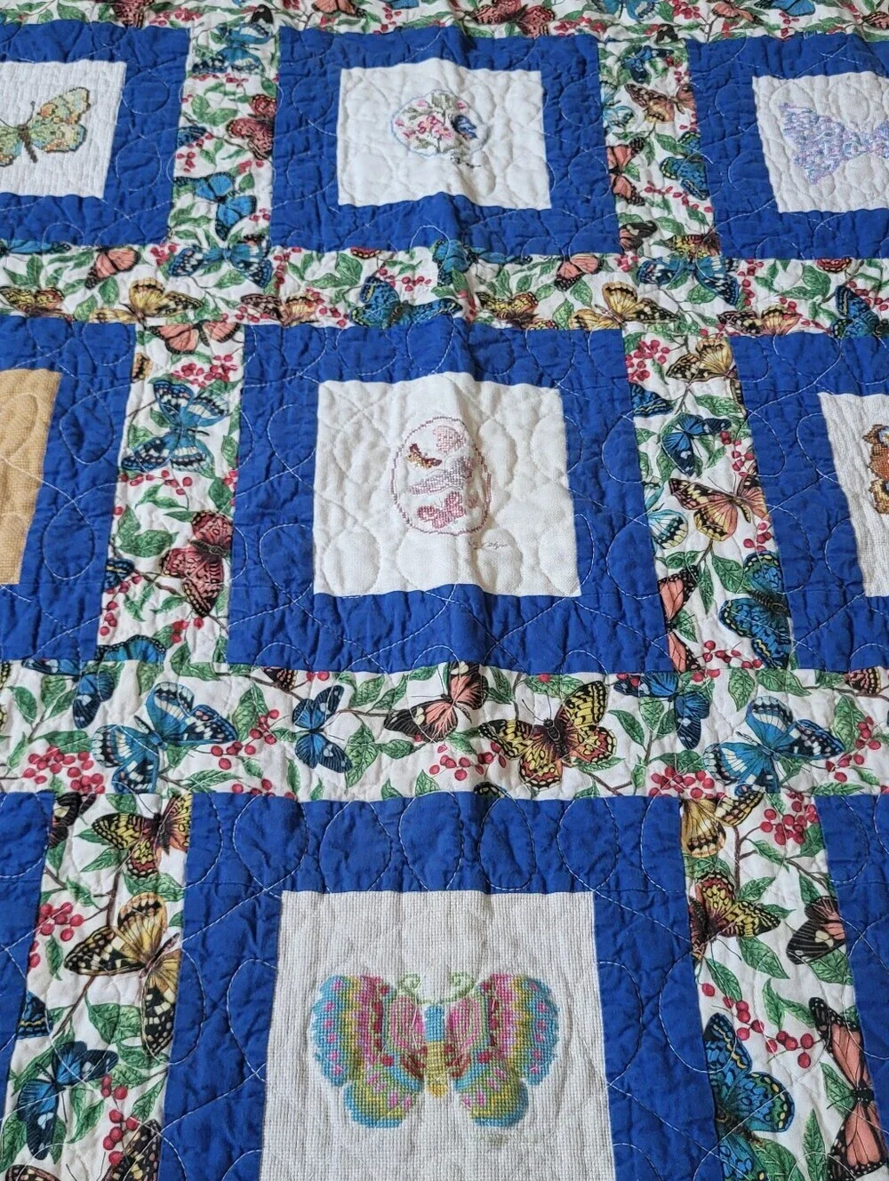 Handmade Butterfly Sampler Lap Quilt Wall Hanging 41